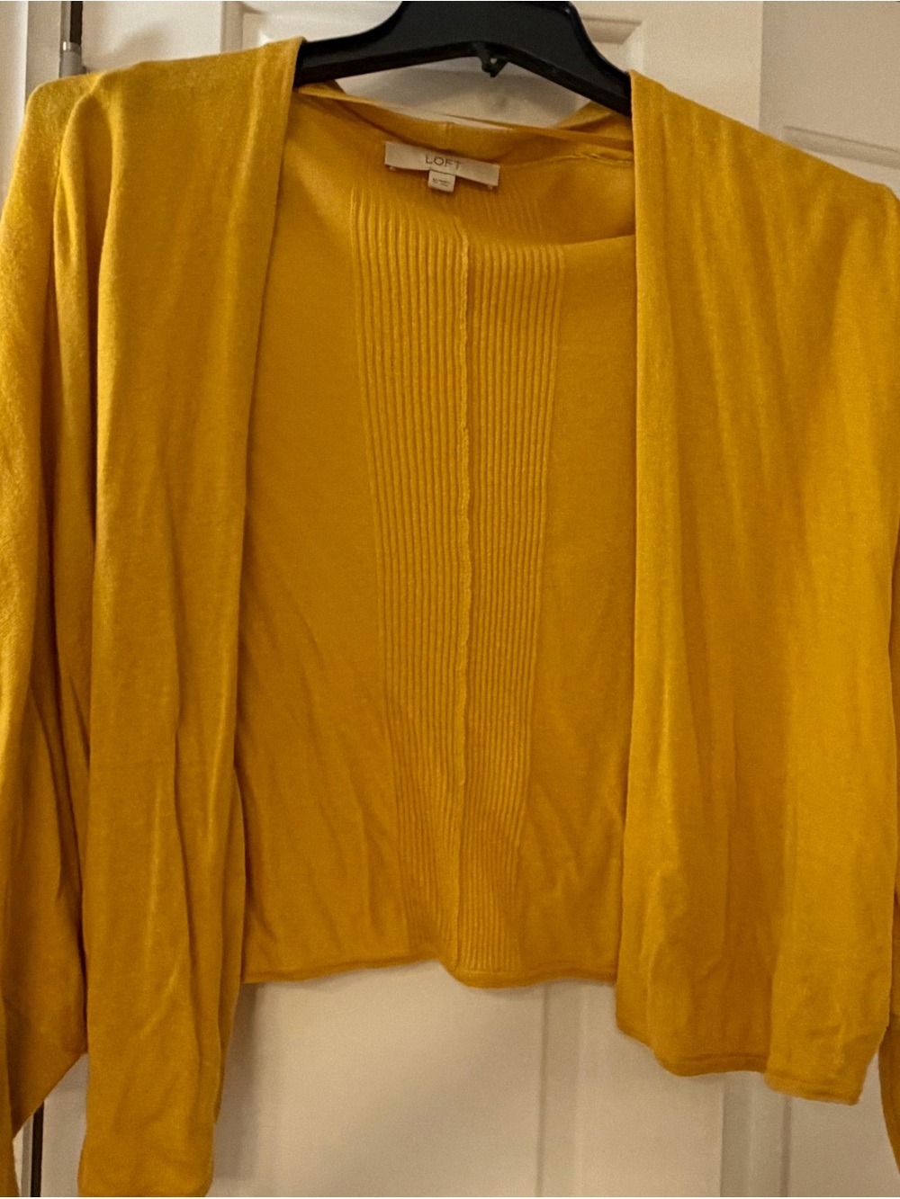 LOFT Mustard Yellow Open-Front Women's Cardigan
